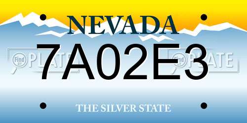 7A02E3 Nevada License Plate