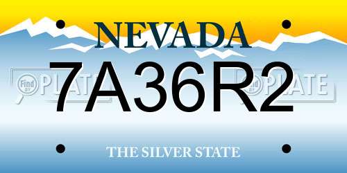 7A36R2 Nevada License Plate