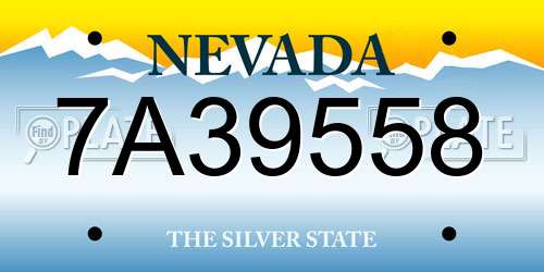 7A39558 Nevada License Plate