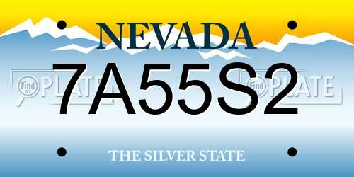 7A55S2 Nevada License Plate