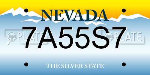 7A55S7 Nevada License Plate