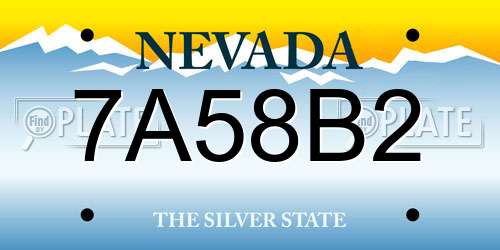 7A58B2 Nevada License Plate