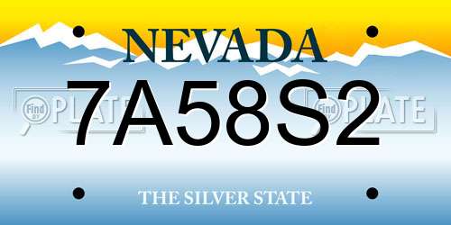 7A58S2 Nevada License Plate