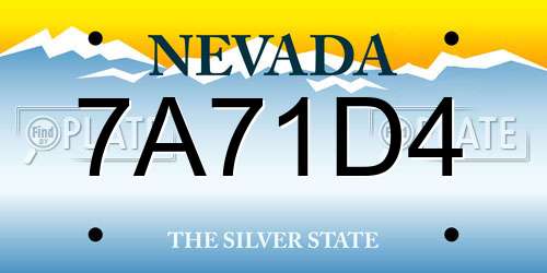 7A71D4 Nevada License Plate