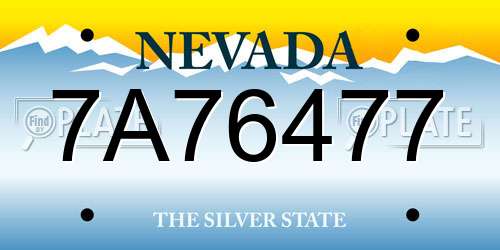 7A76477 Nevada License Plate