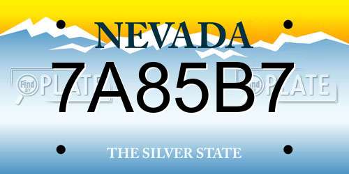 7A85B7 Nevada License Plate