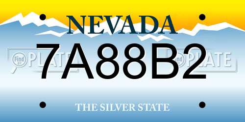 7A88B2 Nevada License Plate