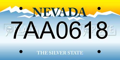 7AA0618 Nevada License Plate