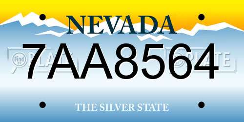 7AA8564 Nevada License Plate