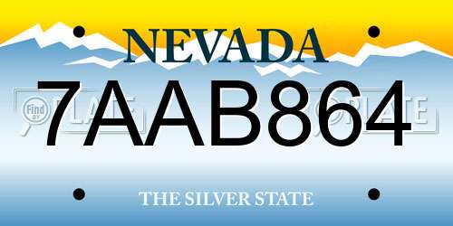 7AAB864 Nevada License Plate
