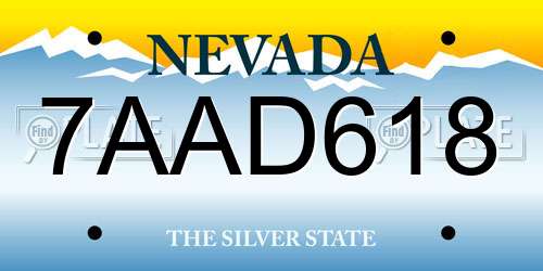 7AAD618 Nevada License Plate