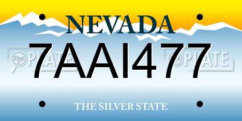 7AAI477 Nevada License Plate