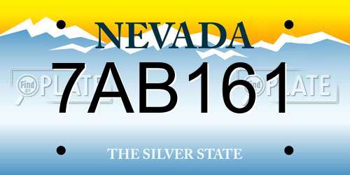 7AB161 Nevada License Plate