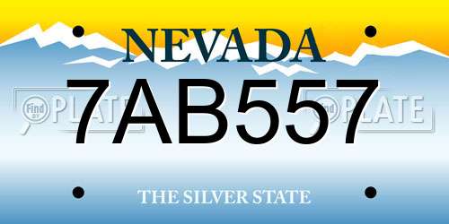 7AB557 Nevada License Plate