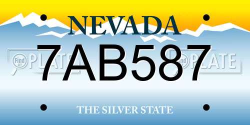 7AB587 Nevada License Plate