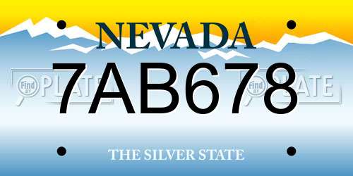 7AB678 Nevada License Plate