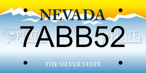 7ABB52 Nevada License Plate