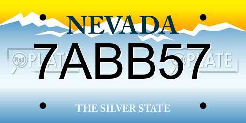 7ABB57 Nevada License Plate