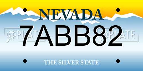 7ABB82 Nevada License Plate