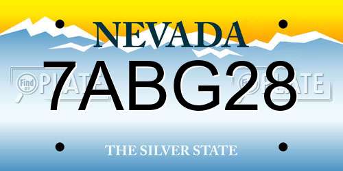 7ABG28 Nevada License Plate