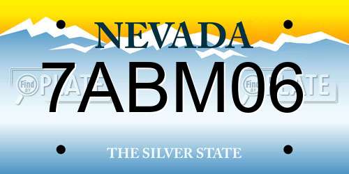 7ABM06 Nevada License Plate