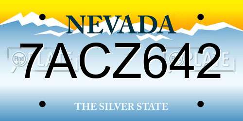 7ACZ642 Nevada License Plate