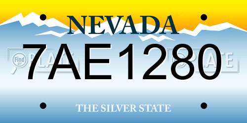 7AE1280 Nevada License Plate