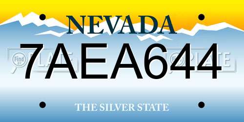 7AEA644 Nevada License Plate