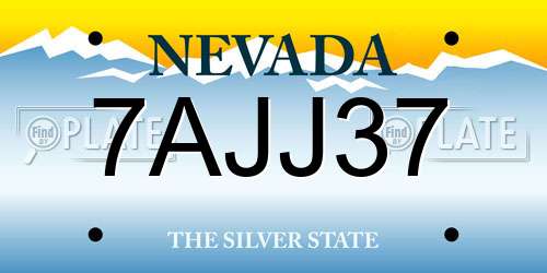 7AJJ37 Nevada License Plate