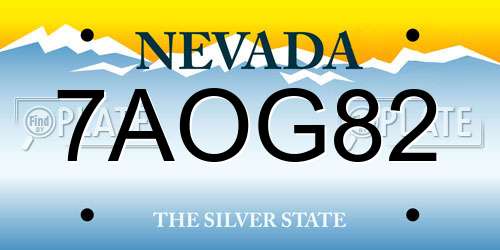 7AOG82 Nevada License Plate