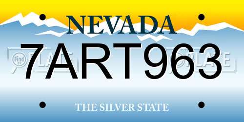 7ART963 Nevada License Plate
