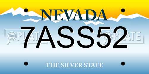 7ASS52 Nevada License Plate