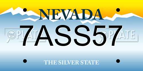 7ASS57 Nevada License Plate