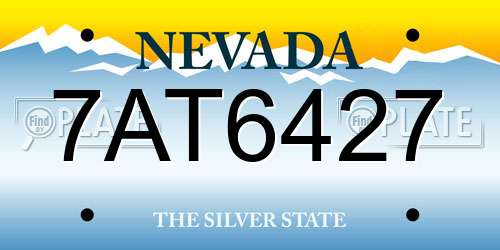 7AT6427 Nevada License Plate