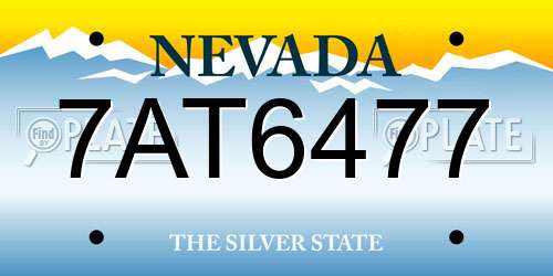 7AT6477 Nevada License Plate