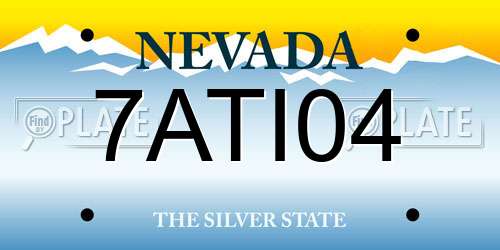 7ATI04 Nevada License Plate