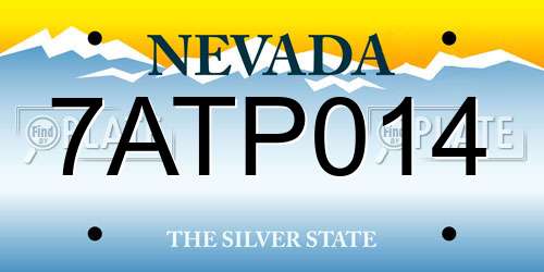 7ATP014 Nevada License Plate