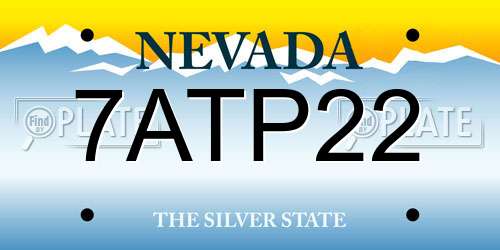 7ATP22 Nevada License Plate