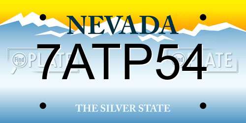 7ATP54 Nevada License Plate
