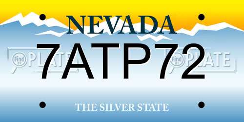 7ATP72 Nevada License Plate