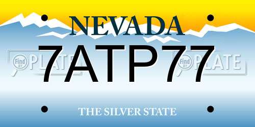 7ATP77 Nevada License Plate