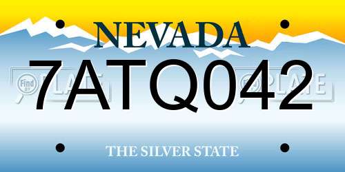 7ATQ042 Nevada License Plate
