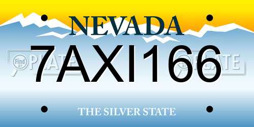 7AXI166 Nevada License Plate
