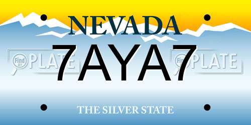 7AYA7 Nevada License Plate