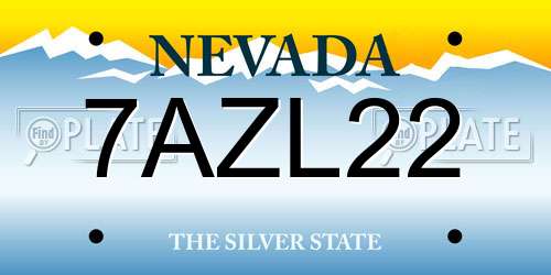 7AZL22 Nevada License Plate