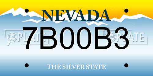 7B00B3 Nevada License Plate