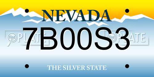 7B00S3 Nevada License Plate