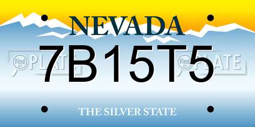7B15T5 Nevada License Plate
