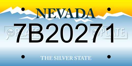 7B20271 Nevada License Plate