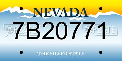 7B20771 Nevada License Plate